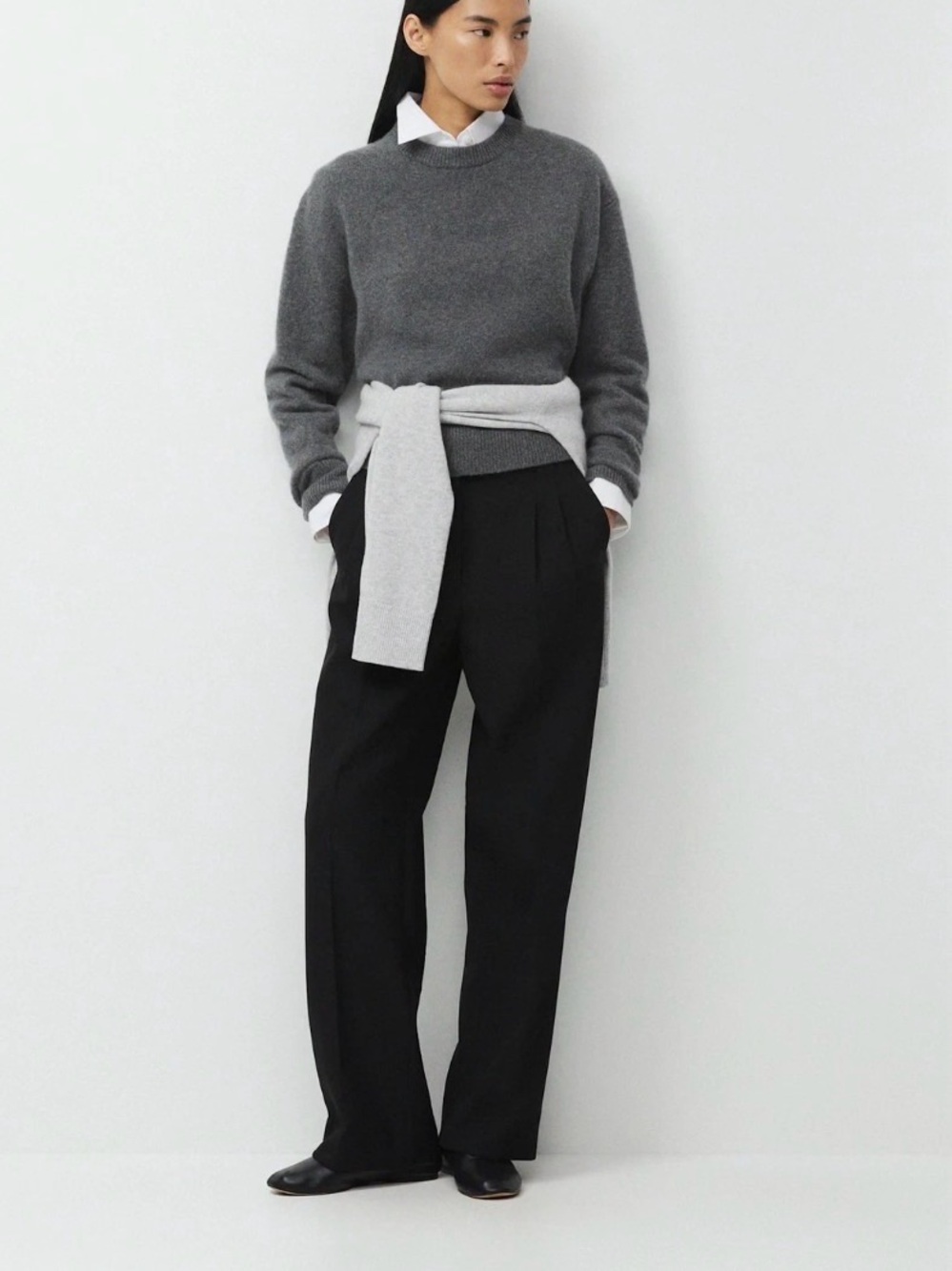 Aritzia Wilfred The Effortless Pants Crepette Straight Leg Black Size 6